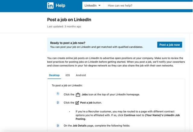 LinkedIn website screenshot