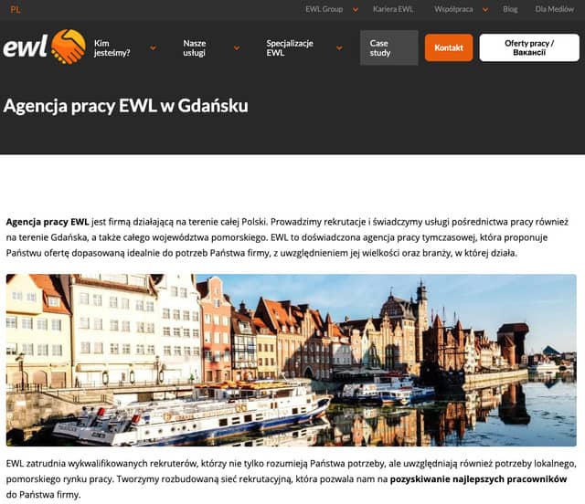 EWL website screenshot