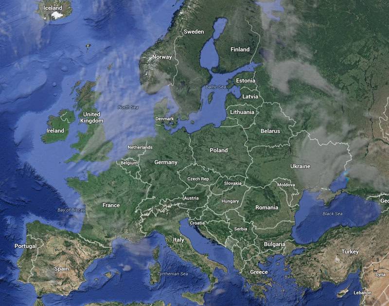 Google Map of Europe
