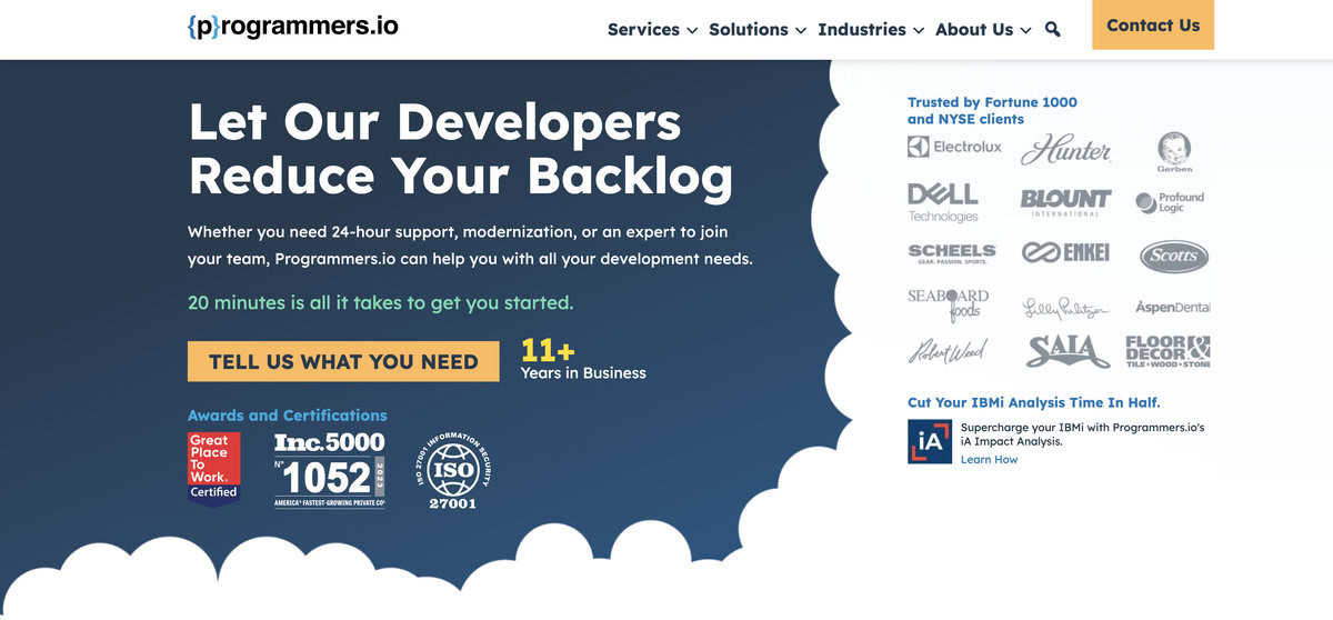Programmersio LLC website screenshot