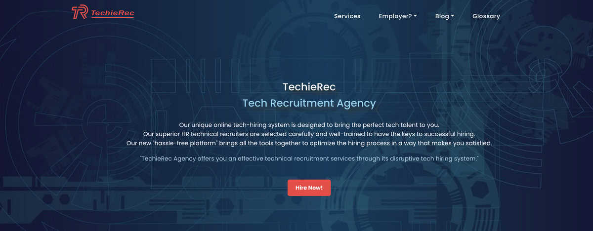 TechieRec website schreenshot
