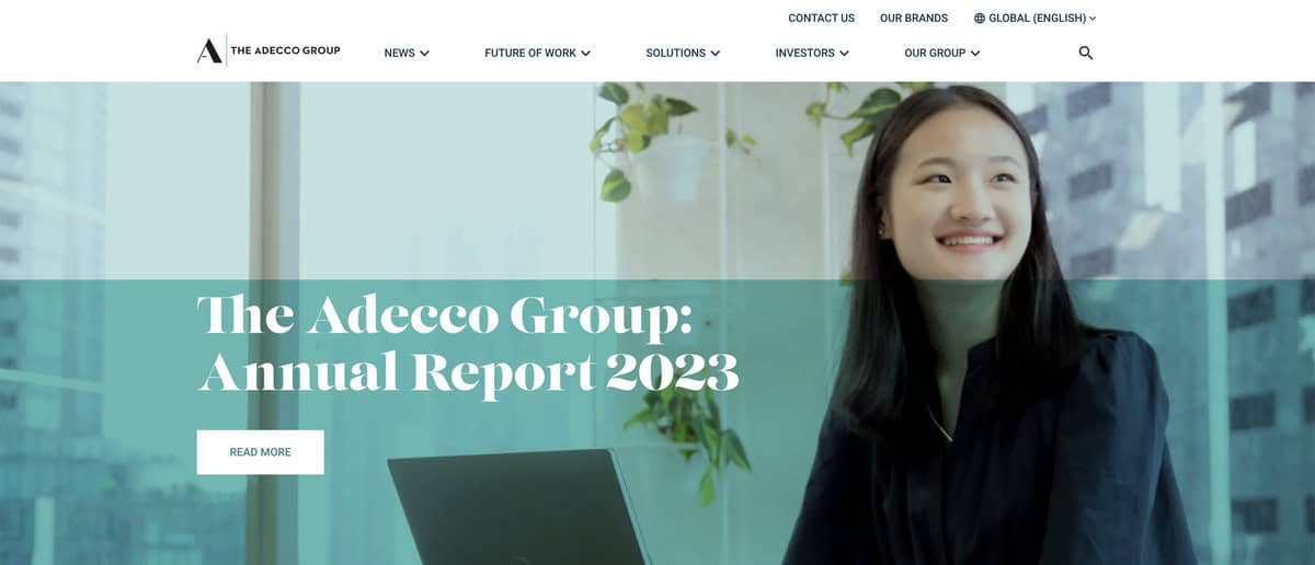 The Adecco Group website screenshot