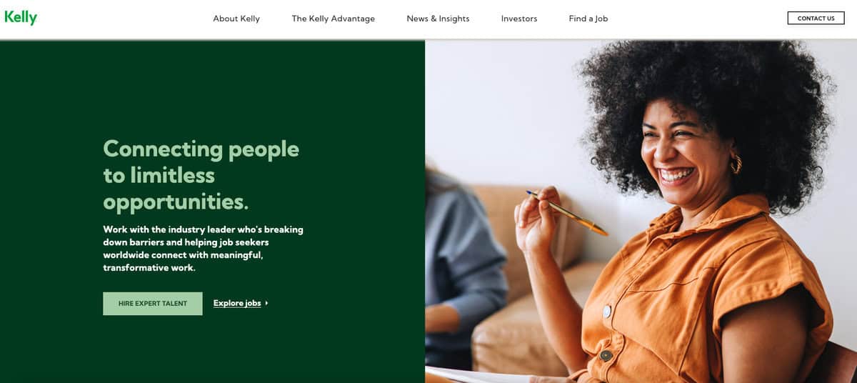 Kelly Services website