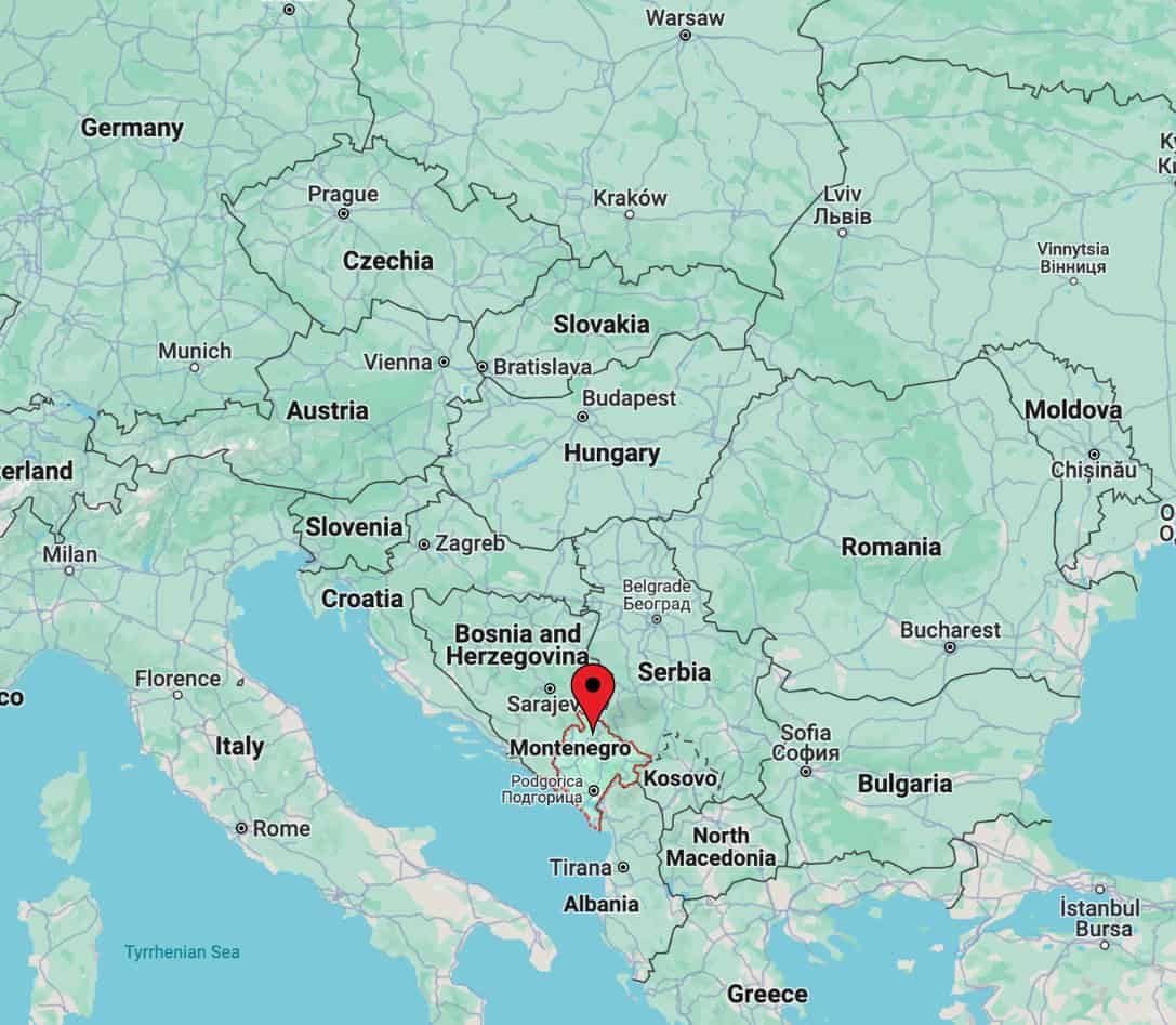 map of Montenegro