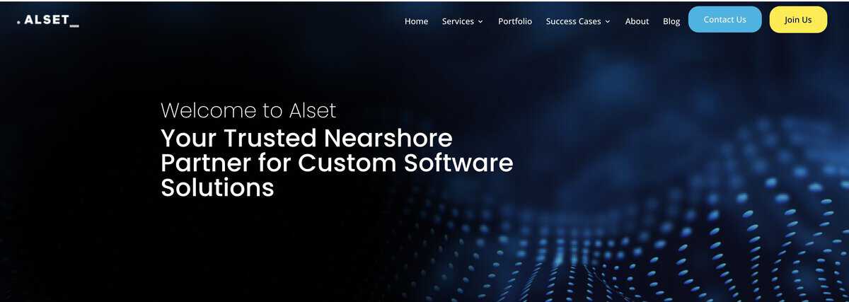 Alset homepage screenshot