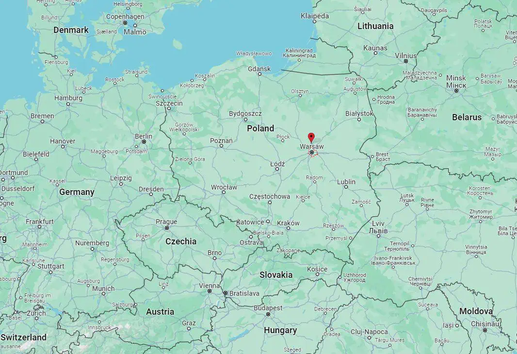 Warsaw map