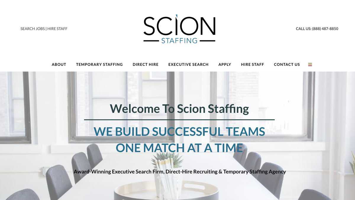 Scion Staffing website screenshot