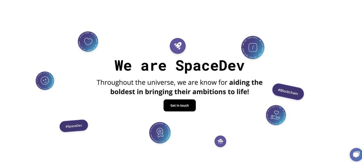 SpaceDev website screenshot