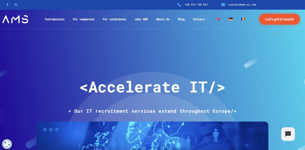 AMS Accelerate IT website screenshot