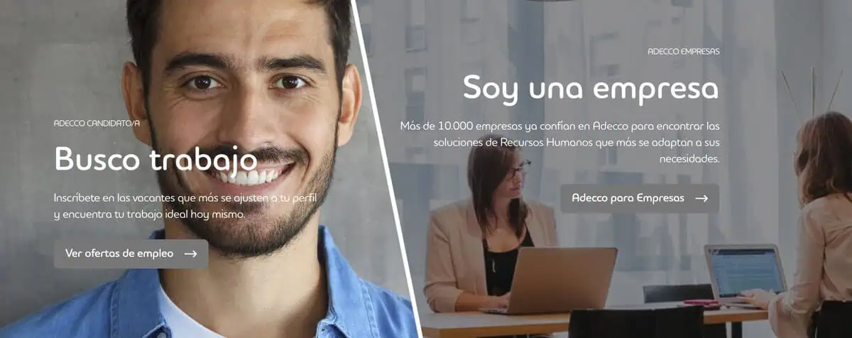 Adecco website screenshot