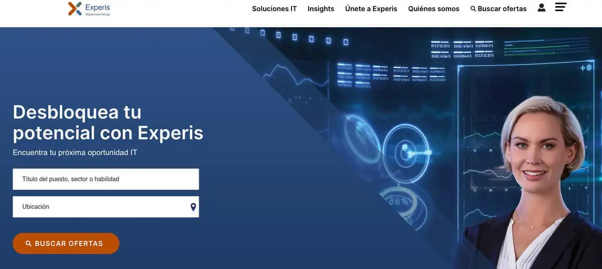 Experis website screenshot