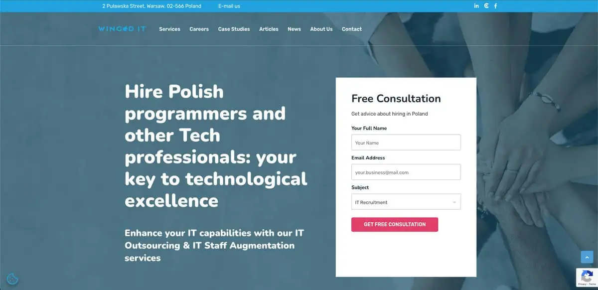 Winged IT website screenshot
