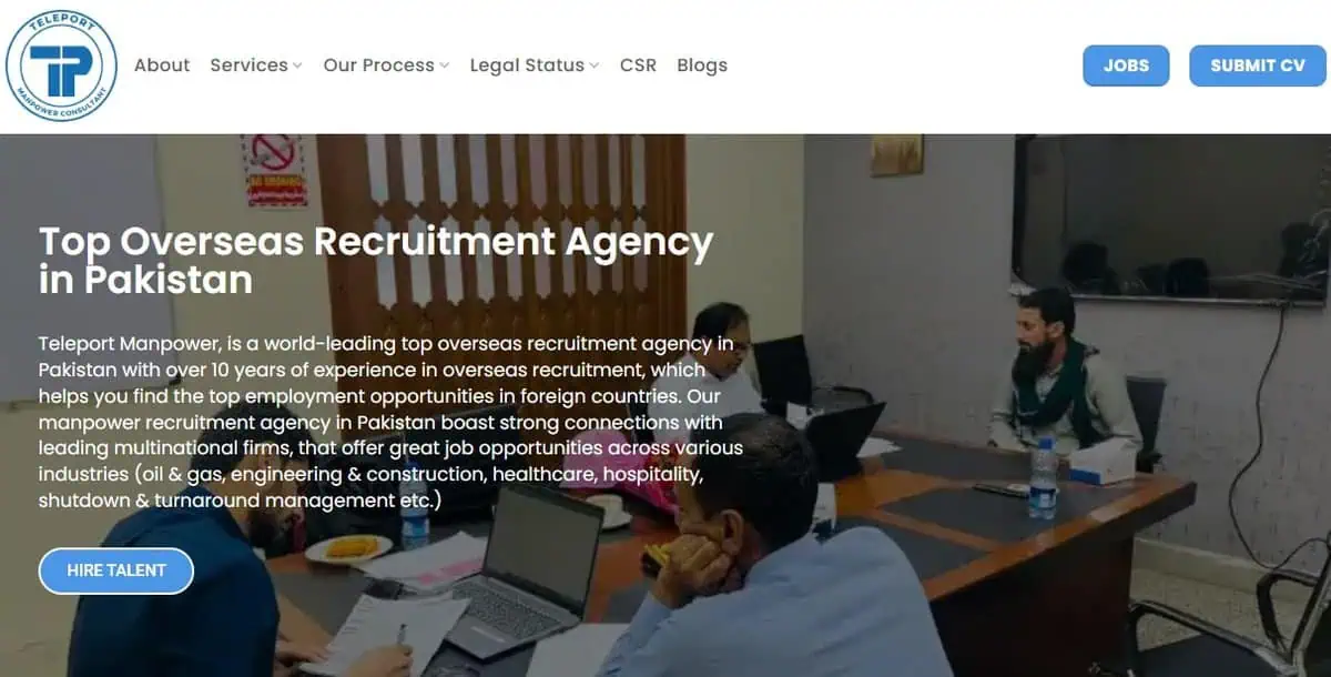 Teleport Manpower website