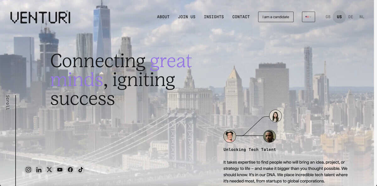 Venturi Group website screenshot