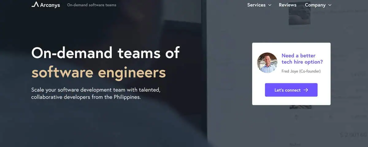 Arcanys website screenshot