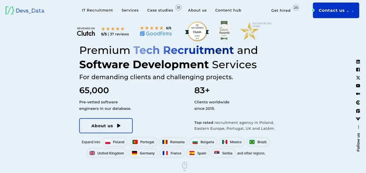DevsData LLC website screenshot