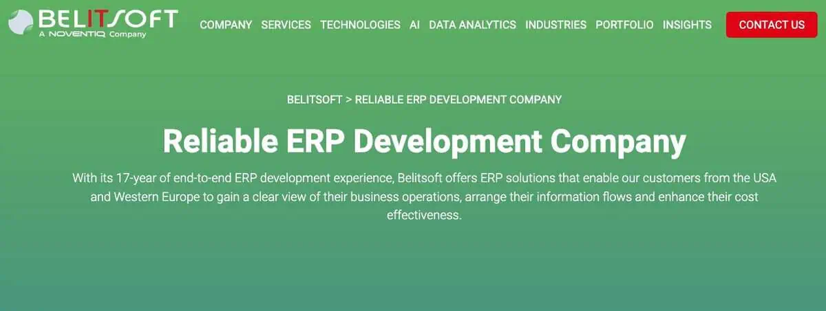 Belitsoft webpage