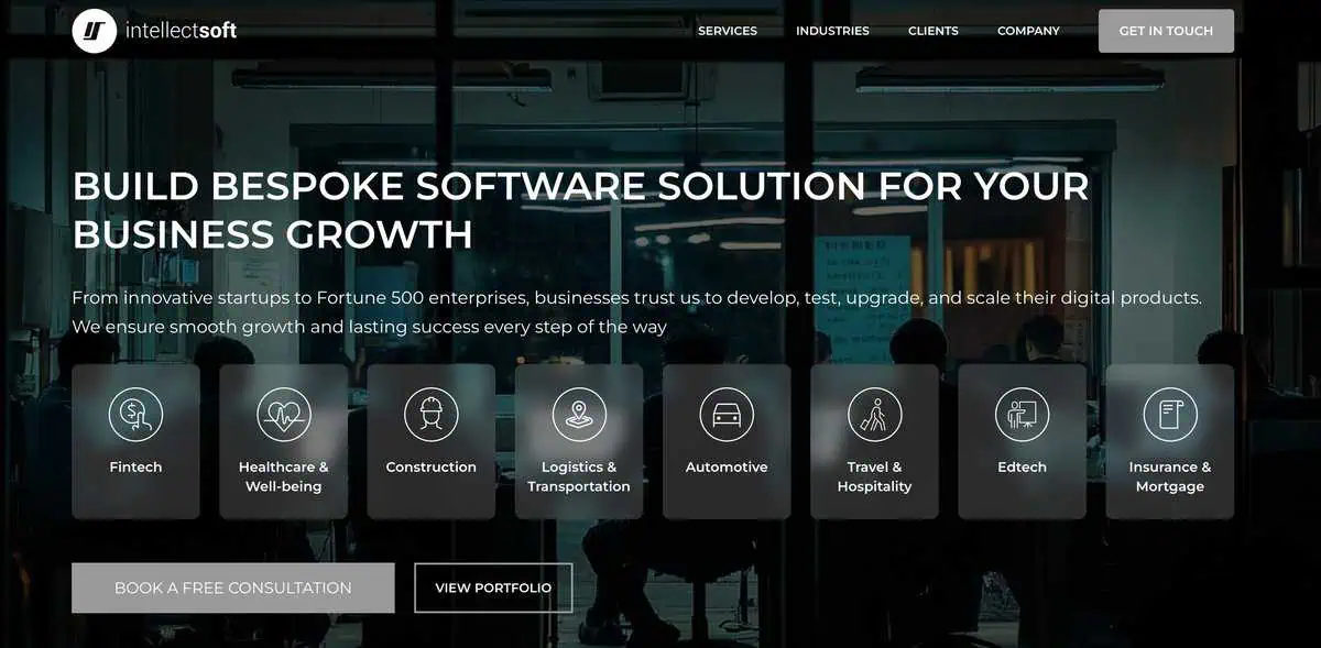 Intellectsoft webpage
