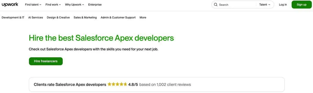 Upwork webpage