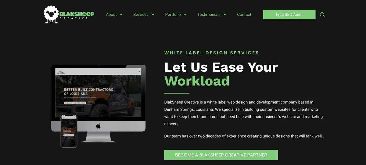 Black Sheep Creative webpage