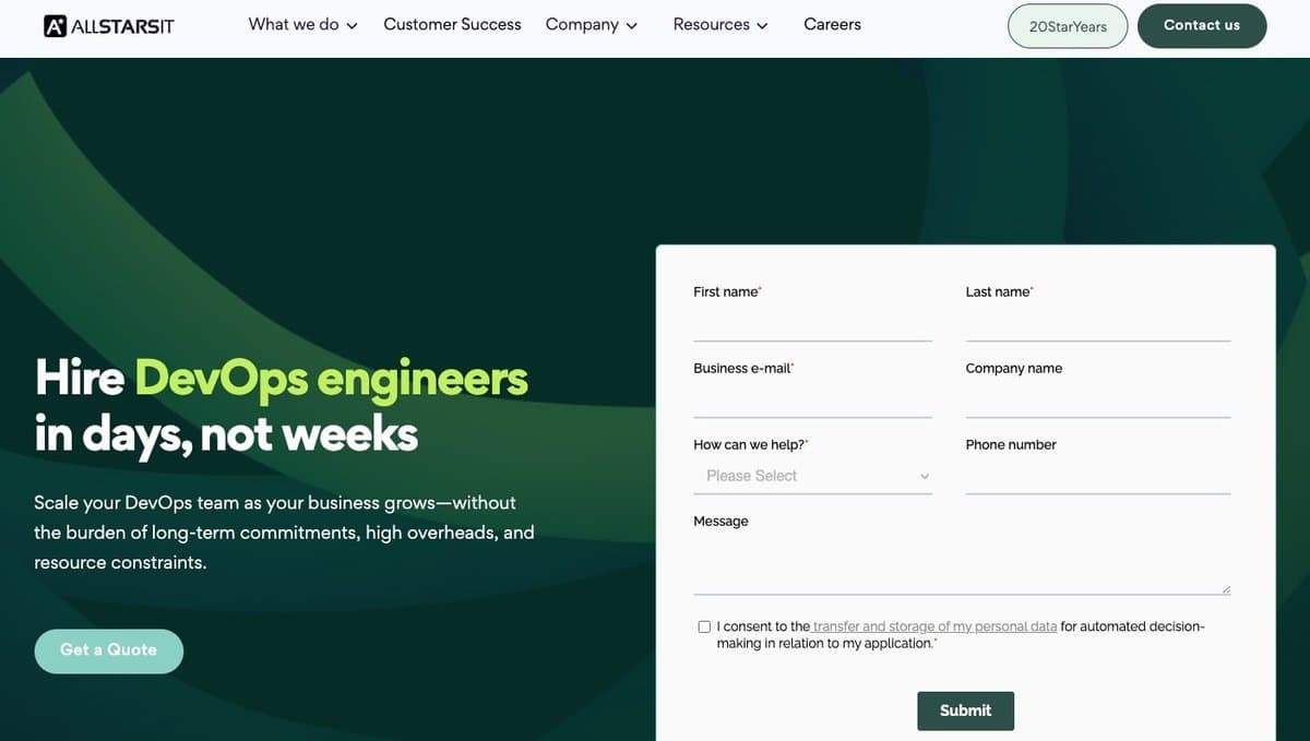 StarNavy Webpage testimonial