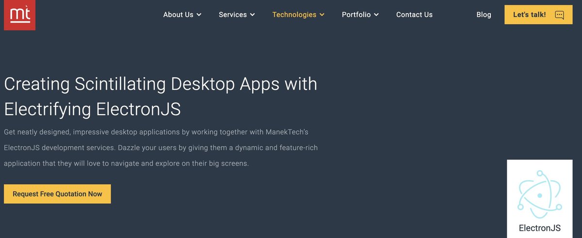 ManekTech website testimonial