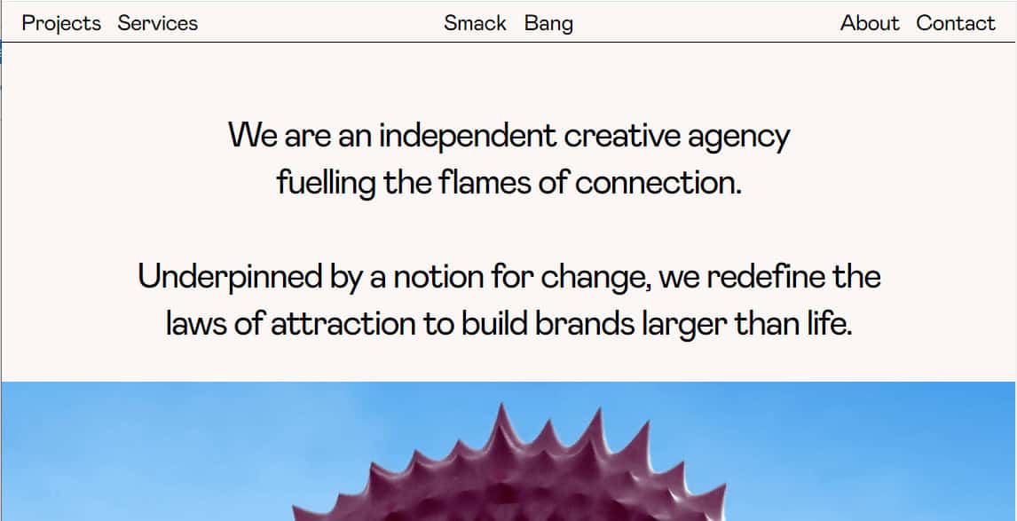 Smack Bang website screen testimonial