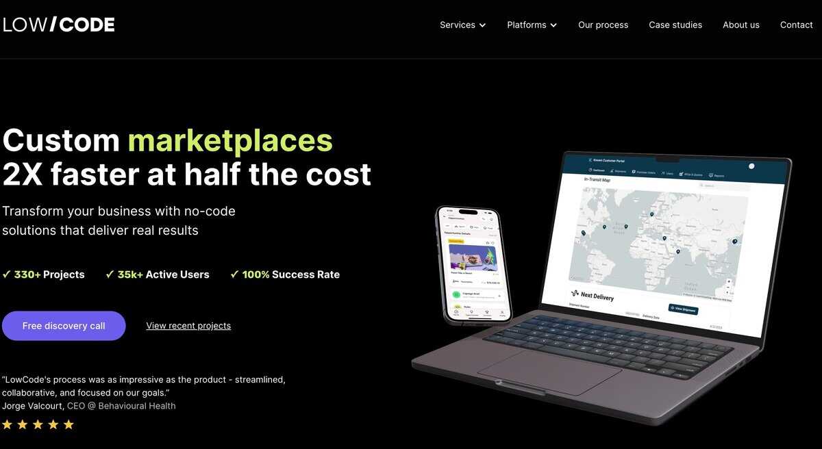 lowcode Webpage testimonial