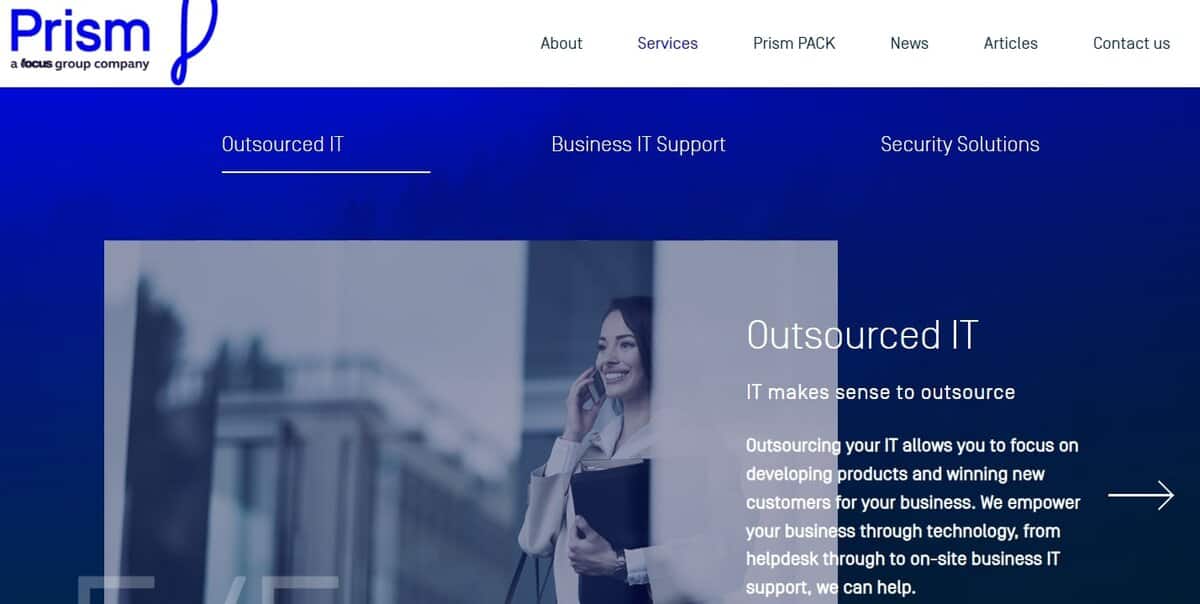 prism Webpage testimonial