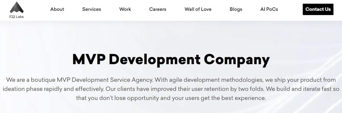 F22 Webpage testimonial