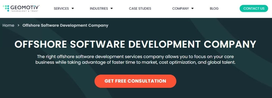 Geomotiv website screenshot testimonial