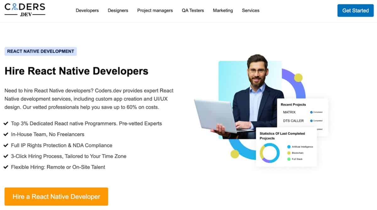 Coders.dev Website testimonial