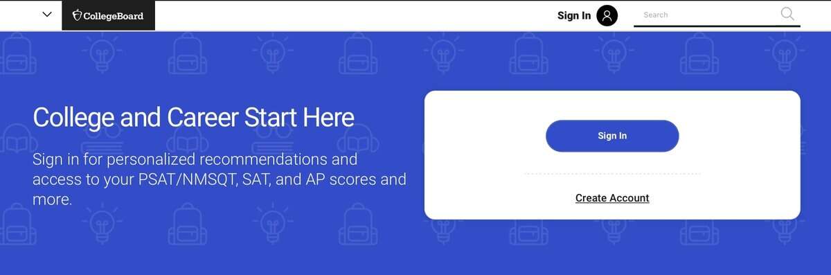 collegeboard Webpage testimonial