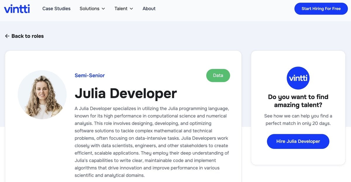 Vintti Webpage testimonial