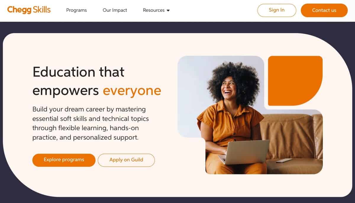 cheggskills Webpage testimonial