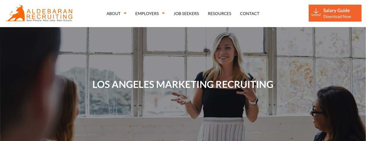 Aldebaran Recruiting website screen testimonial