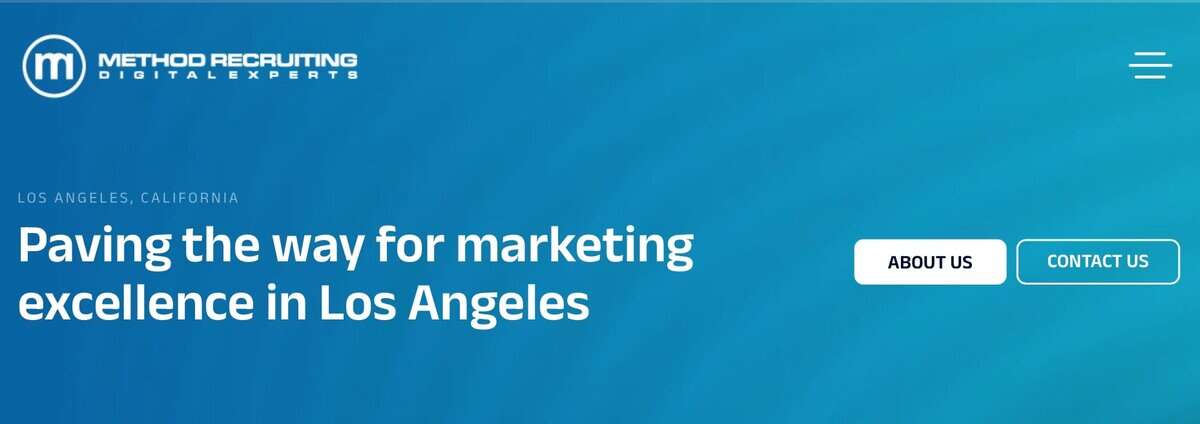 Method Recruiting website screen testimonial