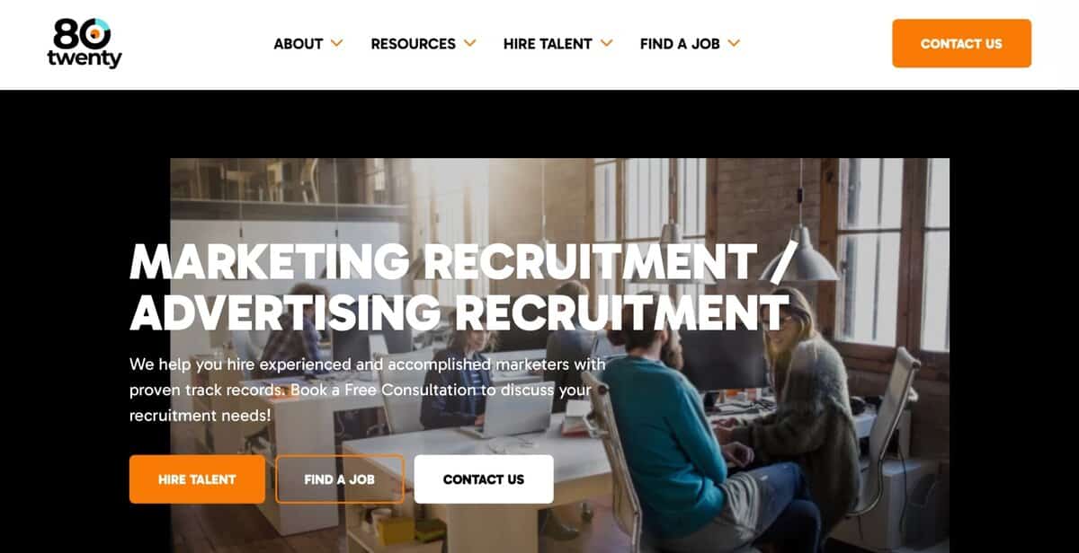 80Twenty website screen testimonial