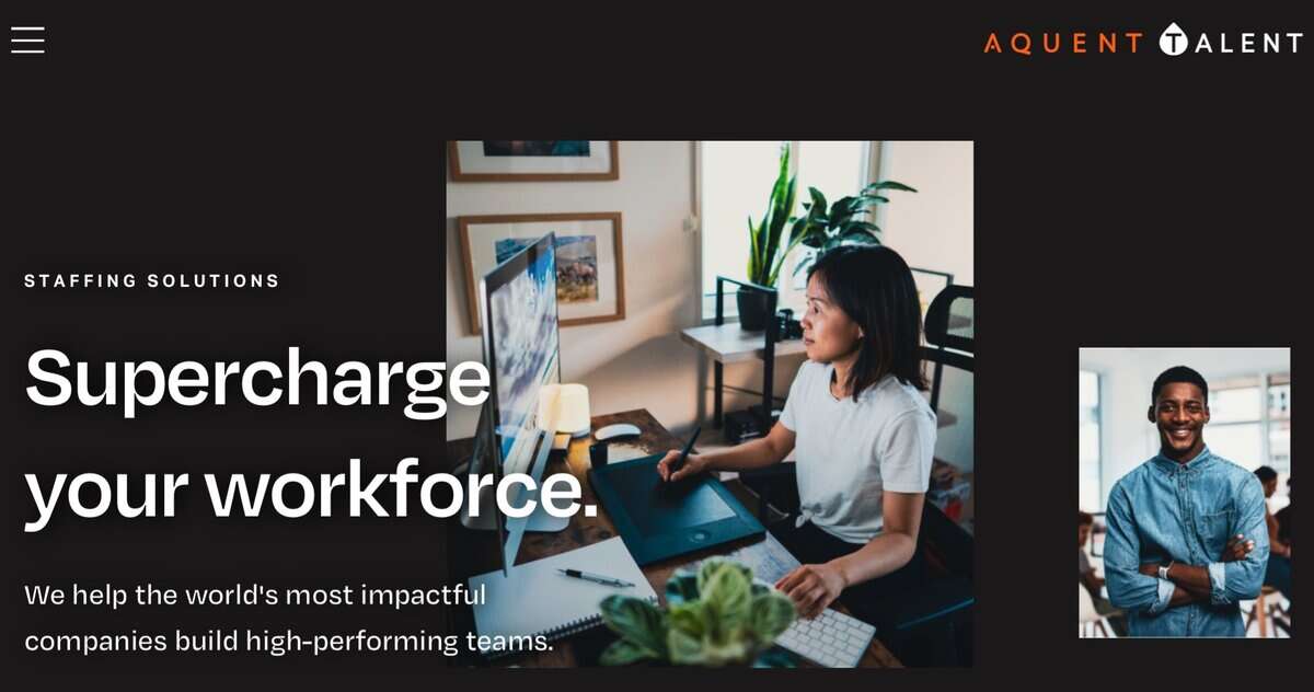 Aquent website screen testimonial