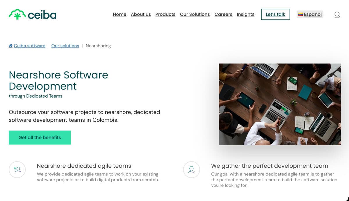 Ceiba website screen testimonial