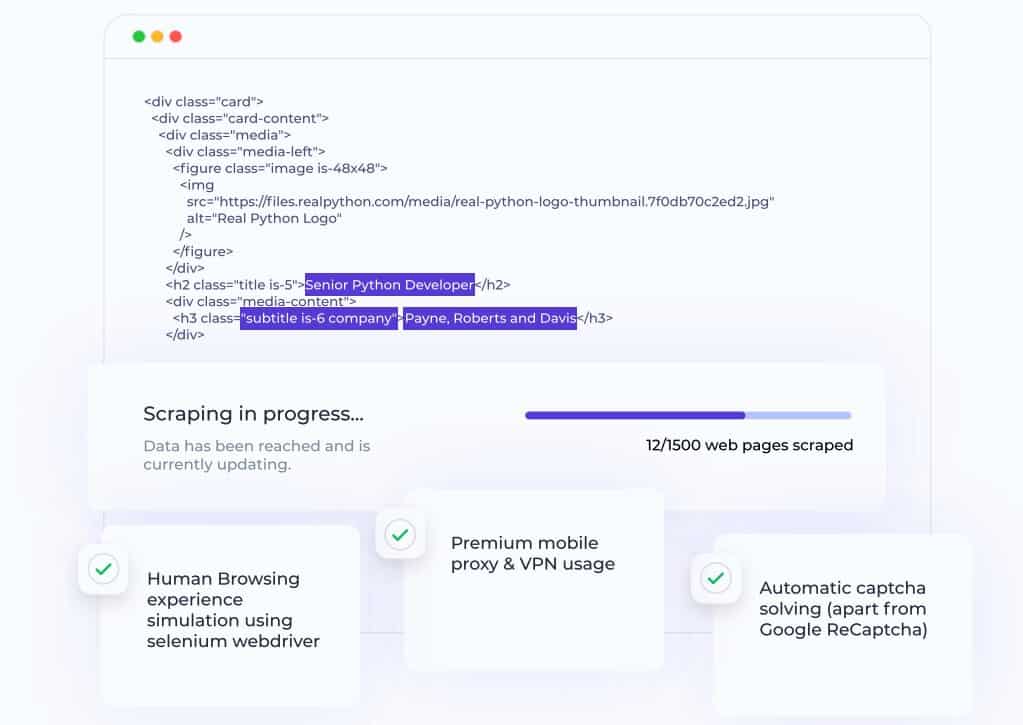 Scraping screenshot testimonial