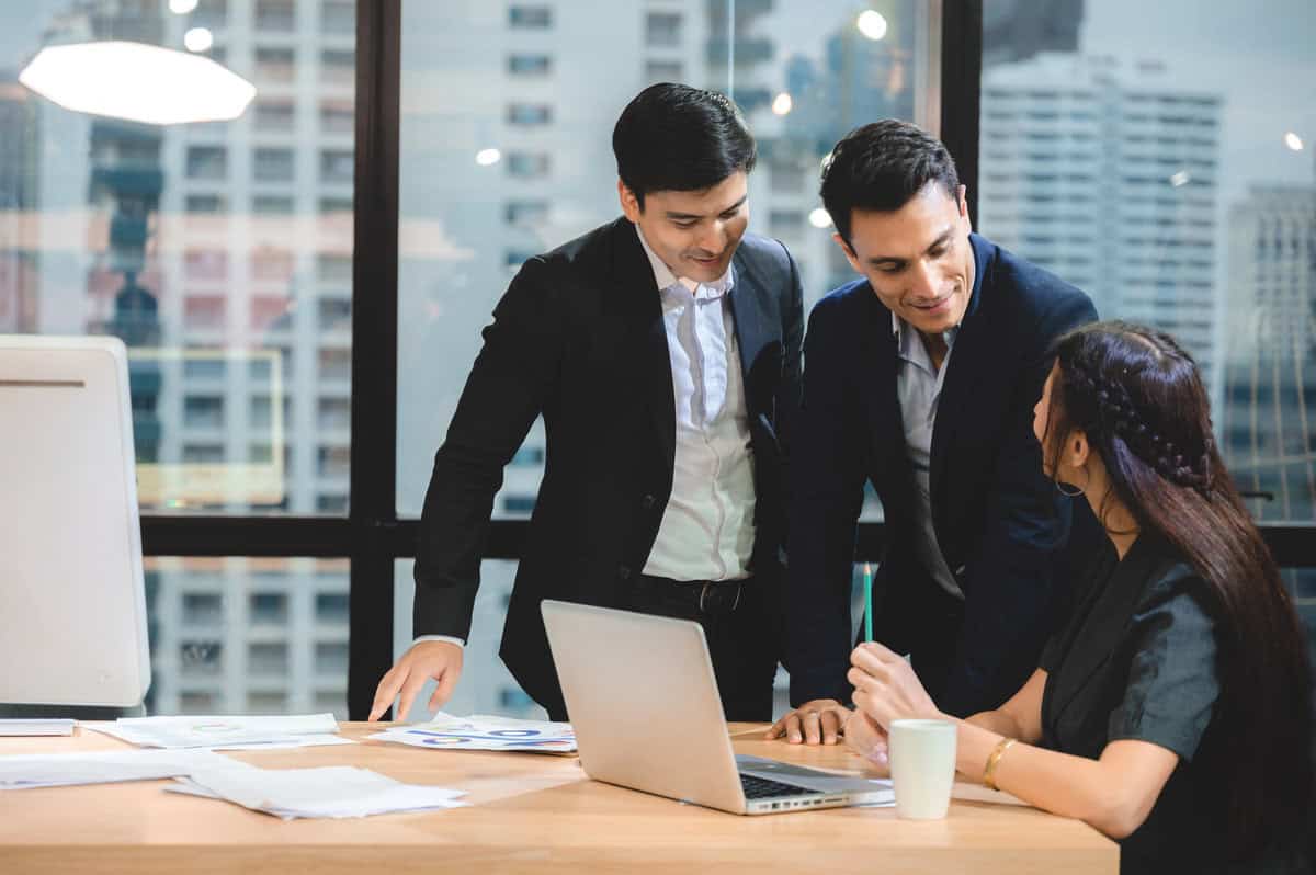 A team of business partners testimonial