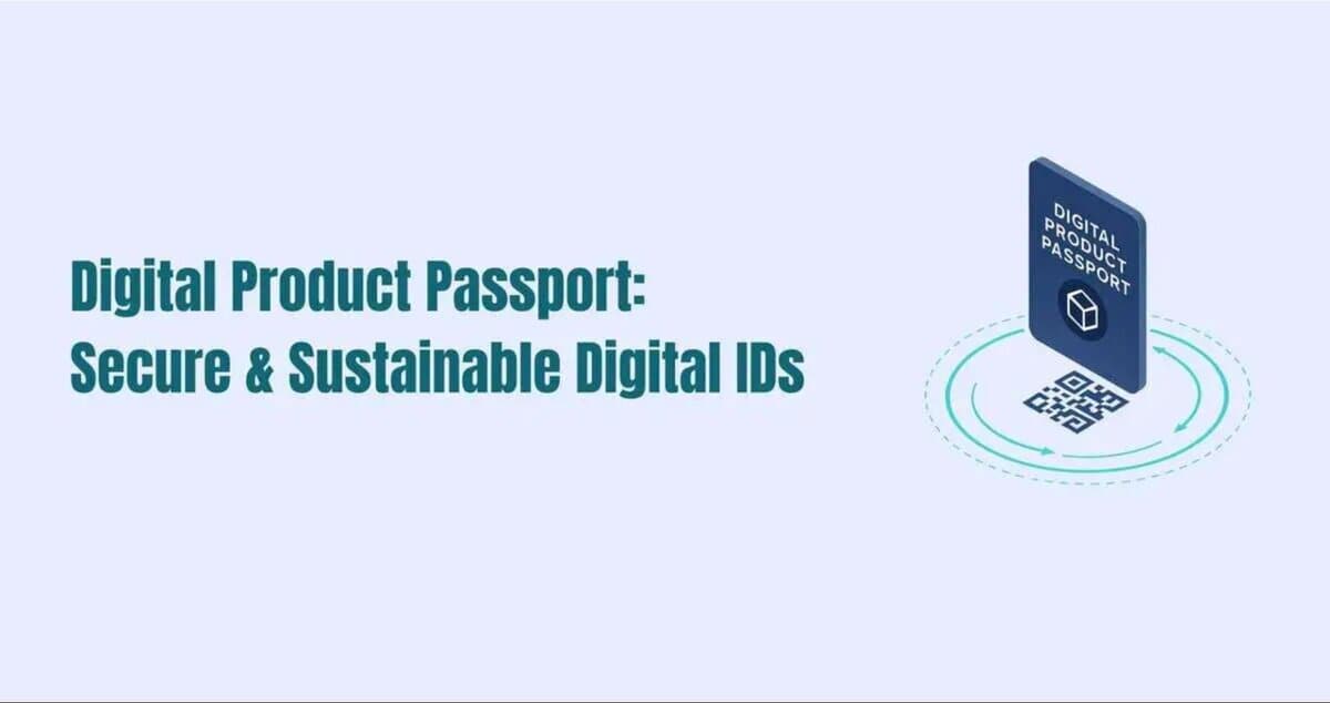 Digital Product Passport graphic showing secure and sustainable digital IDs. testimonial