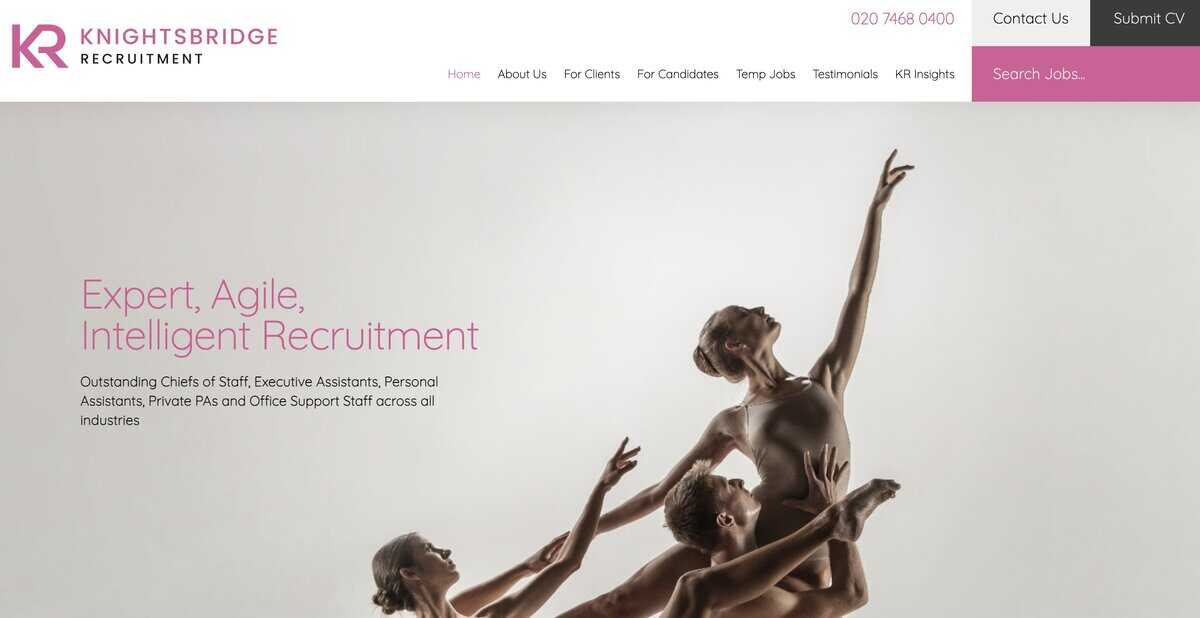 Knightsbridge Recruitment Website testimonial