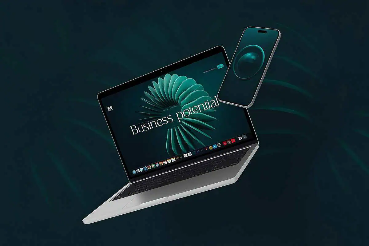 business potential screen on mobile and laptop