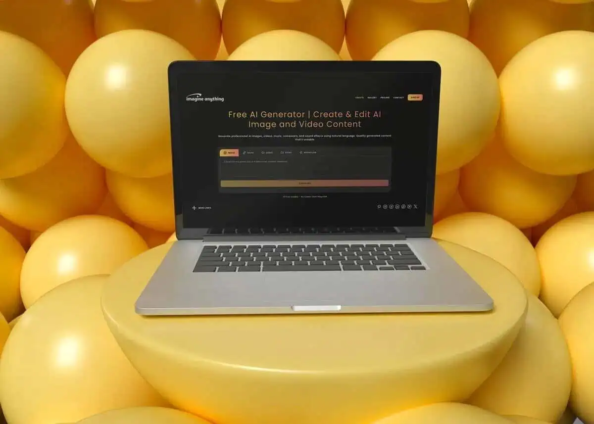 imagine anything website on leptop