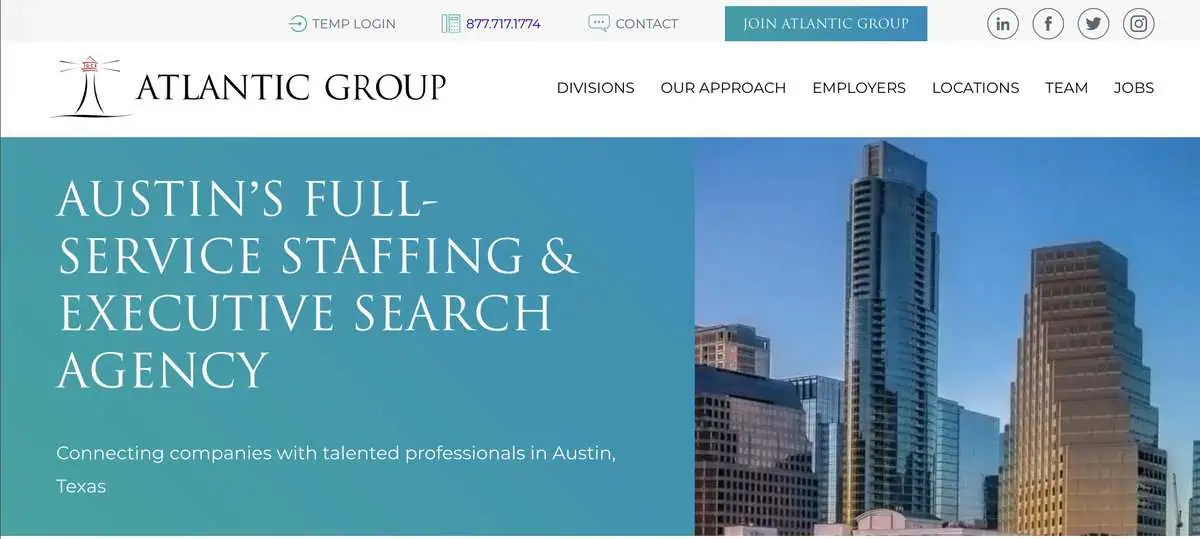 Atlantic Group website screen.