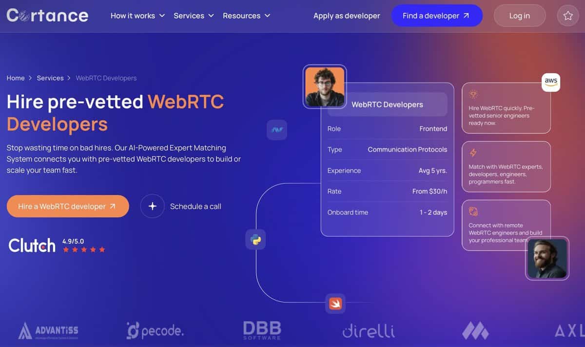 Contrance website screen testimonial
