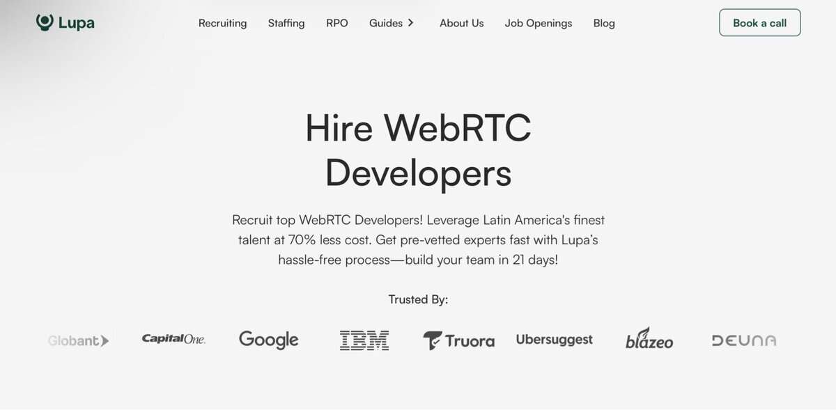 Lupa website screen testimonial