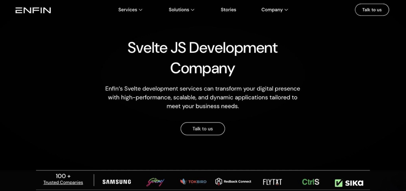 Enfin website screen
